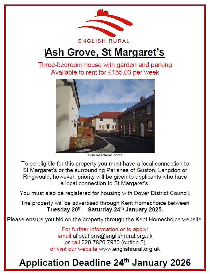This is a poster containing the details of the advert above plus a picture of houses within the housing estate